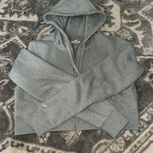 grey crop hoodie